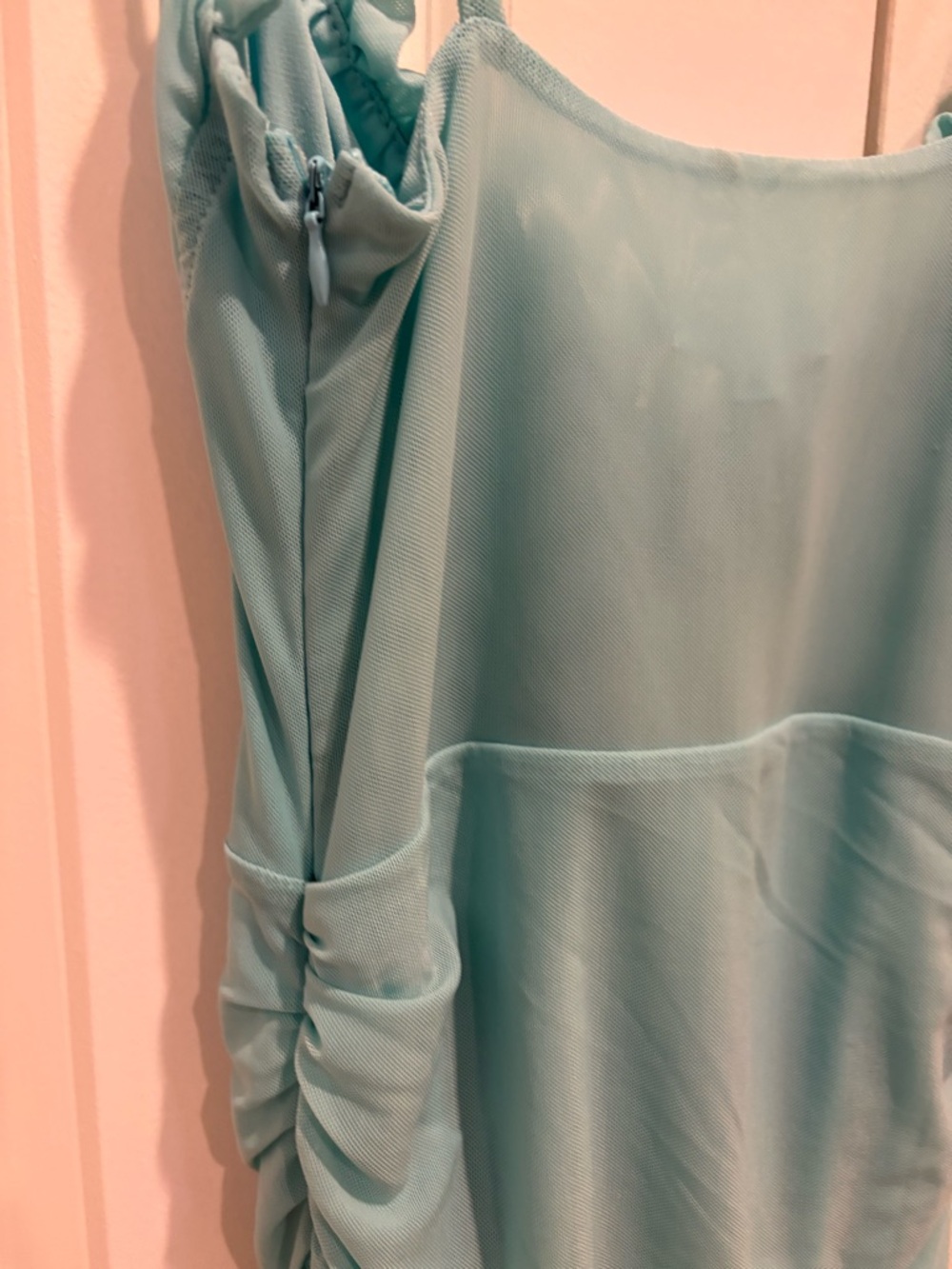 NWT Showpo Riley Ruched Mini Dress in Teal Size S - Picture 8 of 8
